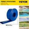 VEVOR Discharge Hose, 3' x 105', PVC Lay Flat Hose, Heavy Duty Backwash Drain Hose with Clamps, Weather-proof & Burst-proof, Ideal for Swimming Pool & Water Transfer, Blue
