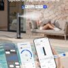 DREO TurboCool Outdoor Misting Fan 711AS, 33 ft/s High Velocity, 12 Speeds, 4 Modes Smart Standing Floor Fan, 150° Customizable Oscillating, 20 dB Quiet DC Motor for Bedroom, Weather Resistant, Charcoal