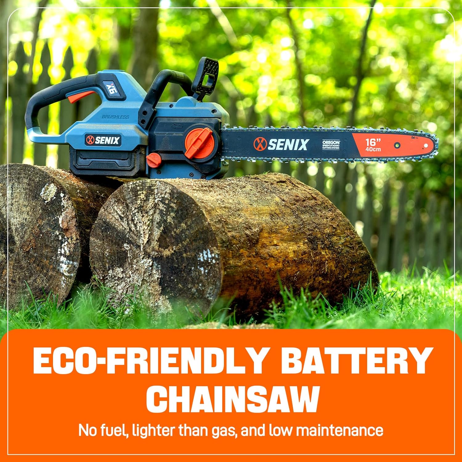 SENIX Chainsaw|60V 16" Battery Chainsaw|Brushless Electric Chainsaws|Cordless Chain Saw with 4Ah Battery & Charger|Garden Tool for Trees, Pruning, Branch Trimming, Best Gifts for Man, CSX6-M SENIX Chainsaw|60V 16" Battery Chainsaw|Brushless Electric Chainsaws|Cordless Chain Saw with 4Ah Battery & Charger|Garden Tool for Trees, Pruning, Branch Trimming, Best Gifts for Man, CSX6-M - Image 6