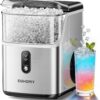 EUHOMY Nugget Ice Maker Countertop, Ready in 7 Mins, 35Lbs/24H Pebble Ice Maker Machine, Self-Cleaning Countertop Sonic Ice Makers with Ice Scoop&Basket, Pellet Ice Maker for Home, Stainless Steel