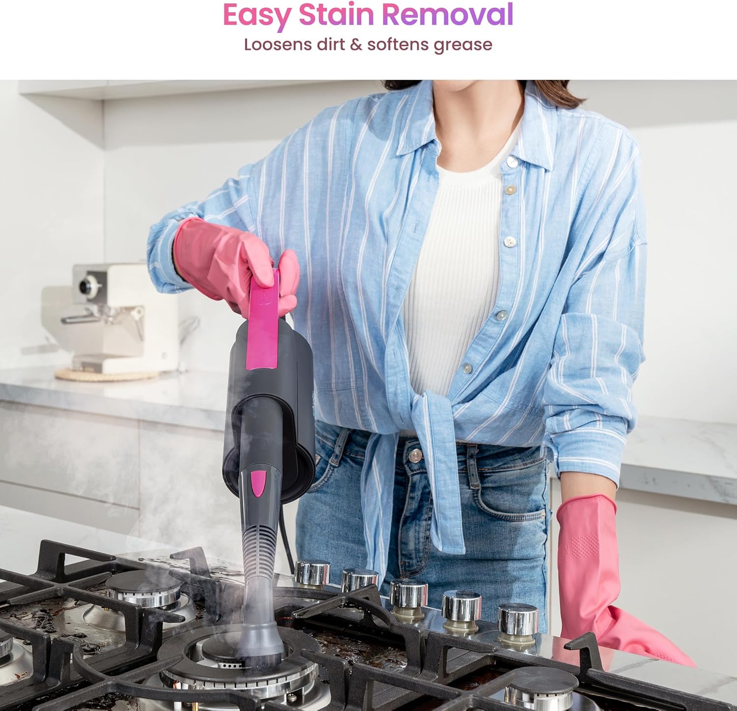 Schenley Steam Mop Cleaner with Detachable Handheld Steamer for Cleaning Hardwood, Laminate Floor, Tiles and Grout, with 14-in-1 Multi-purpose Accessories and Washable Microfiber Pads Schenley Steam Mop Cleaner with Detachable Handheld Steamer for Cleaning Hardwood, Laminate Floor, Tiles and Grout, with 14-in-1 Multi-purpose Accessories and Washable Microfiber Pads - Image 2