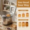 Elite Gourmet EBM8103SS Bread Maker, 3 Sizes, 19 Functions, Stainless Steel | Programmable 2 Lb Automatically Bakes Gluten-Free, White, Wheat, Rye, French and More Loaf Types at Home