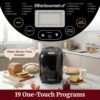 Elite Gourmet Programmable Bread Maker, 2 Lb, 3 Sizes, 19 Presets, Black | Features Gluten-Free, Dough and Jam Presets Plus a Delay Timer