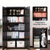 VEVOR Metal Storage Cabinet, Lockable Steel Garage Cabinet with Magnetic Doors and Adjustable Shelves, 2 Keys, 5-Tiers Tall Tool Locker for Home, Office, School, Pantry, Warehouse, Laundry, Black