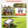 VEVOR 800LBS 7 CU.FT Poly Garden Cart Dump Wagon, Heavy Duty 4 Wheel Wheelbarrow with 10" Flat Free Tires, Yard Cart Dump Wagon with Removable Raised Sides and Quick-Release System