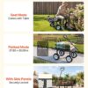 VEVOR 500 LBS Steel Garden Cart with Work Seat, Heavy Duty Garden Wagon Cart on Wheels, Outdoor Metal Utility Yard Wagon Gardening Stool with 10inch Flat Free Tires, Tool Tray & Adjustable Handle