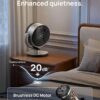 Dreo 16 Inch 25dB Quiet Smart Fans for Bedroom, DC Room Fan with Remote, 120°+120° Oscillating Fan, 6 Modes, 9 Speeds, 12H Timer,Works Alexa/Google/WiFi/Voice Control, Silver, Oversize (DR-HAF004S)