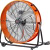 VEVOR Drum Fan, 24 Inch 8700 CFM High Velocity Heavy Duty Floor Shop Fan, 3-Speed, 5ft Cord, 360°Adjustable Tilting, Commercial Industrial Use for Warehouse, Workshop, Factory, Basement