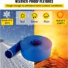 VEVOR Discharge Hose, 3' x 105', PVC Lay Flat Hose, Heavy Duty Backwash Drain Hose with Clamps, Weather-proof & Burst-proof, Ideal for Swimming Pool & Water Transfer, Blue
