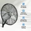 Hurricane 30" Pro Commercial Grade Oscillating Wall Mount Fan, Black - Heavy-Duty All-Metal Corded Electric Air Cooling Unit for Home, Garage, Greenhouse, or Workshop Hurricane 30" Pro Commercial Grade Oscillating Wall Mount Fan, Black - Heavy-Duty All-Metal Corded Electric Air Cooling Unit for Home, Garage, Greenhouse, or Workshop