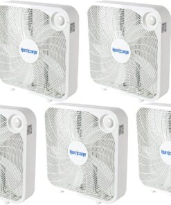 Hurricane 5 Pack Floor Box Fan, 3 Speed Powerful & Quiet Cooling, Classic, 20"