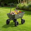 VEVOR 4 Cu.Ft 600LBS Poly Garden Cart Dump Wagon, 4 Wheel Heavy Duty Wheelbarrow with 10" Flat Free Tires, Yard Cart Dump Wagon with Quick-Release System VEVOR 4 Cu.Ft 600LBS Poly Garden Cart Dump Wagon, 4 Wheel Heavy Duty Wheelbarrow with 10" Flat Free Tires, Yard Cart Dump Wagon with Quick-Release System