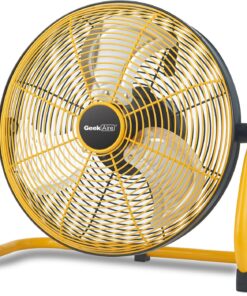 Geek Aire 12" Portable Battery Operated Fan with Metal Blade, 360 Vertical Tilt, 24h Run Time Cordless Fan for Camping Travel Tent Hurricane Home