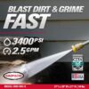 Simpson 3400 PSI Gas Pressure Washer, 2.5 GPM Residential Power Washer, Cold Water, 25' Hose, Clean Machine, 49-State Compliant (CM61083) Simpson 3400 PSI Gas Pressure Washer, 2.5 GPM Residential Power Washer, Cold Water, 25' Hose, Clean Machine, 49-State Compliant (CM61083)