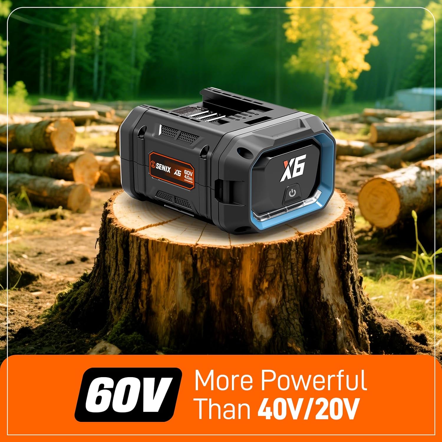 SENIX Chainsaw|60V 16" Battery Chainsaw|Brushless Electric Chainsaws|Cordless Chain Saw with 4Ah Battery & Charger|Garden Tool for Trees, Pruning, Branch Trimming, Best Gifts for Man, CSX6-M SENIX Chainsaw|60V 16" Battery Chainsaw|Brushless Electric Chainsaws|Cordless Chain Saw with 4Ah Battery & Charger|Garden Tool for Trees, Pruning, Branch Trimming, Best Gifts for Man, CSX6-M - Image 4