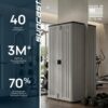 Suncast Tall Storage Cabinet for Garage Organization - 72" Freestanding Utility Closet with Shelving for Garden Supplies, Paint Cans & Outdoor Tools, Multi-Wall Resin Construction, Platinum