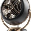 Vornado VFAN™ Vintage Air Circulator Fan, 3-Speed, Metal, Desktop Table Fan for Bedroom, Office, Cooling, with Adjustable Tilt Multi-Directional Airflow, Retro Design, Gunmetal