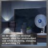 Rowenta, Desk Fan, Turbo Silence Table Fan, 12 Inches, Ultra Quiet Fan for Bedroom, Oscillating, Portable, 4 Speeds, Manual Turn Dial, White, Indoor, VU2730