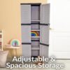 Sunnydaze 72" H Resin Garage Storage Cabinet - Garage Cabinet with Lockable Doors and Adjustable Shelves - Freestanding Utility Storage for Laundry Room, Office, Basement - Gray