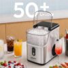 EUHOMY Nugget Ice Maker Countertop, Ready in 7 Mins, 35Lbs/24H Pebble Ice Maker Machine, Self-Cleaning Countertop Sonic Ice Makers with Ice Scoop&Basket, Pellet Ice Maker for Home, Stainless Steel