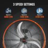 VEVOR Drum Fan, 24 Inch 8700 CFM High Velocity Heavy Duty Floor Shop Fan, 3-Speed, 5ft Cord, 360°Adjustable Tilting, Commercial Industrial Use for Warehouse, Workshop, Factory, Basement