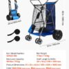VEVOR Beach Cart, 165LBS Load Capacity, Portable Folding Beach Wagon Dolly with 10" Solid Wheel for Sand, Insulated Cooler Bag, Large Mesh Bag&Umbrella Holder for Outdoor Camping Fishing