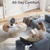DREO Smart Fan for Bedroom, 120° Vertical and 90° Oscillating Fan with Voice Control, 13 Inch Height Quiet Air Circulator for Whole Room, 70 ft, 4 Speeds, 5 Modes, 12H Timer, Desk Fans for Home, White