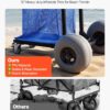 VEVOR Beach Cart with Large Wheels for Sand, 165 lbs Load Capacity, Heavy Duty Folding Beach Wagon with 12" Balloon Wheels, Storage Bag, 180° Adjustable Handlebar, Dolly for Camping Fishing Garden