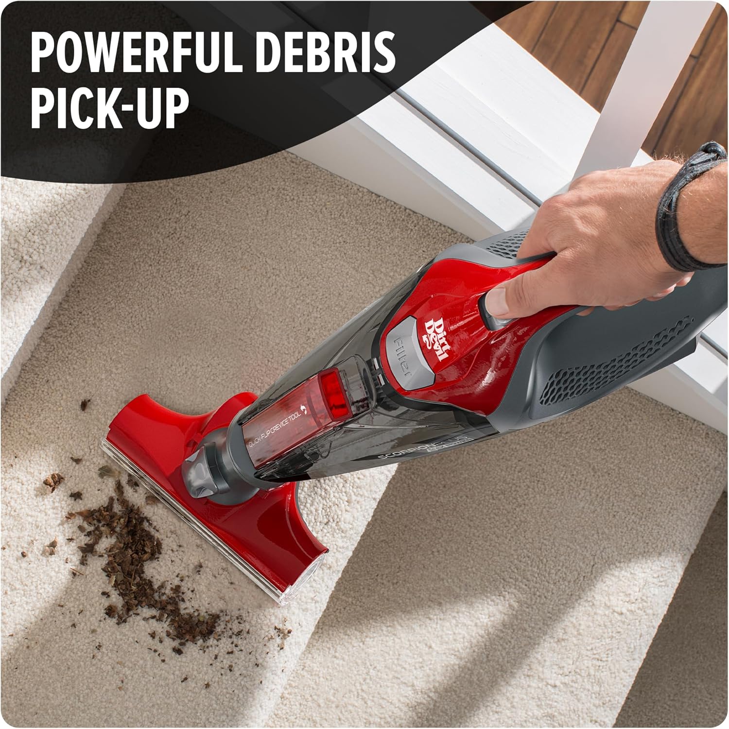 Dirt Devil Scorpion Plus Handheld Vacuum Cleaner, Powerful Suction, Lightweight, Includes Pivoting Stair and Upholstery Tool, Crevice Tool, Corded Portable Vacuum Cleaner Dirt Devil Scorpion Plus Handheld Vacuum Cleaner, Powerful Suction, Lightweight, Includes Pivoting Stair and Upholstery Tool, Crevice Tool, Corded Portable Vacuum Cleaner - Image 3
