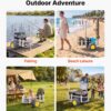 VEVOR Beach Fishing Cart, 200 lbs Load Capacity, Foldable Fishing Cart with Heavy-Duty Carbon Steel Frame, 13-Inch All-Terrain PU Balloon Tires, 7 Rod Holders, for Outdoor Activities Camping Picnic