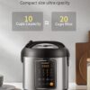 COMFEE' Rice Cooker, 14-in-1 Stainless Steel Multi Cooker, Slow Cooker, Steamer, Sauté, and Warmer, 5.3 QT, 20 Cups Cooked (10 Cups Uncooked), Brown Rice, Quinoa and Oatmeal