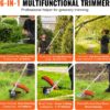VEVOR 52cc Gas-Powered 6-in-1 Multi-Functional Trimmer - Hedge Trimmer, Brush Cutter, Weed Eater, Edger, Pole Saw & Chainsaw Pruner, EPA, CE & EMC Certified