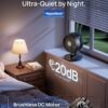 DREO Smart Fan for Bedroom, Powerful 85 ft Airflow, 12 Inches, Desk Fans in 20dB Quiet, 90°+90° oscillating fans, App/Voice Control, 9 Speeds & 8/12H Timer for Home Office Dorm