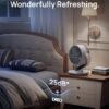 DREO Smart Fan for Bedroom, 120° Vertical and 90° Oscillating Fan with Voice Control, 13 Inch Height Quiet Air Circulator for Whole Room, 70 ft, 4 Speeds, 5 Modes, 12H Timer, Desk Fans for Home, White