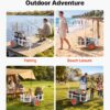 VEVOR Beach Fishing Cart, 300 lbs Load Capacity, Fishing Cart Wagon with Heavy-Duty Aluminum Alloy Frame, 13-Inch All-Terrain PU Balloon Tires, 8 Rod Holders, for Outdoor Activities Camping Picnic