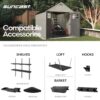 Suncast 8x10 Ft. Outdoor Storage Shed - Large Resin Outdoor Shed with Floor Included, Lockable Double Doors & Skylights. 547 Cu Ft Tremont Garden Resin Sheds for Lawn Tools, Riding Mowers, & Bikes Suncast 8x10 Ft. Outdoor Storage Shed - Large Resin Outdoor Shed with Floor Included, Lockable Double Doors & Skylights. 547 Cu Ft Tremont Garden Resin Sheds for Lawn Tools, Riding Mowers, & Bikes