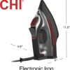 CHI Steam Iron for Clothes, Electronic Temperature Control, Titanium Ceramic Soleplate, Professional Grade, 1700 Watts, 3-Way Auto Shutoff, XL 10' Cord, Silver