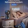 DREO TurboCool Misting Fan 516S, 150°+30° Omni-directional Oscillating Smart Desk Cooling Fan，Evaporative Air Cooler, 26 ft/s, Ultrafine Mist, 20dB, 6 Speeds 2 Modes, Remote & APP Control, RGB, Grey