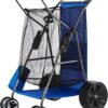 VEVOR Beach Cart, 165LBS Load Capacity, Portable Folding Beach Wagon Dolly with 10" Solid Wheel for Sand, Insulated Cooler Bag, Large Mesh Bag&Umbrella Holder for Outdoor Camping Fishing