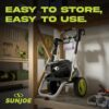 Sun Joe Electric Pressure Washer, 1.1 GPM with Foam Cannon, Turbo Nozzle, 25 Ft Hose, 35 Ft Cord, 13-Amp Power Cleaner for Outdoor Surfaces SPX7000-MAX