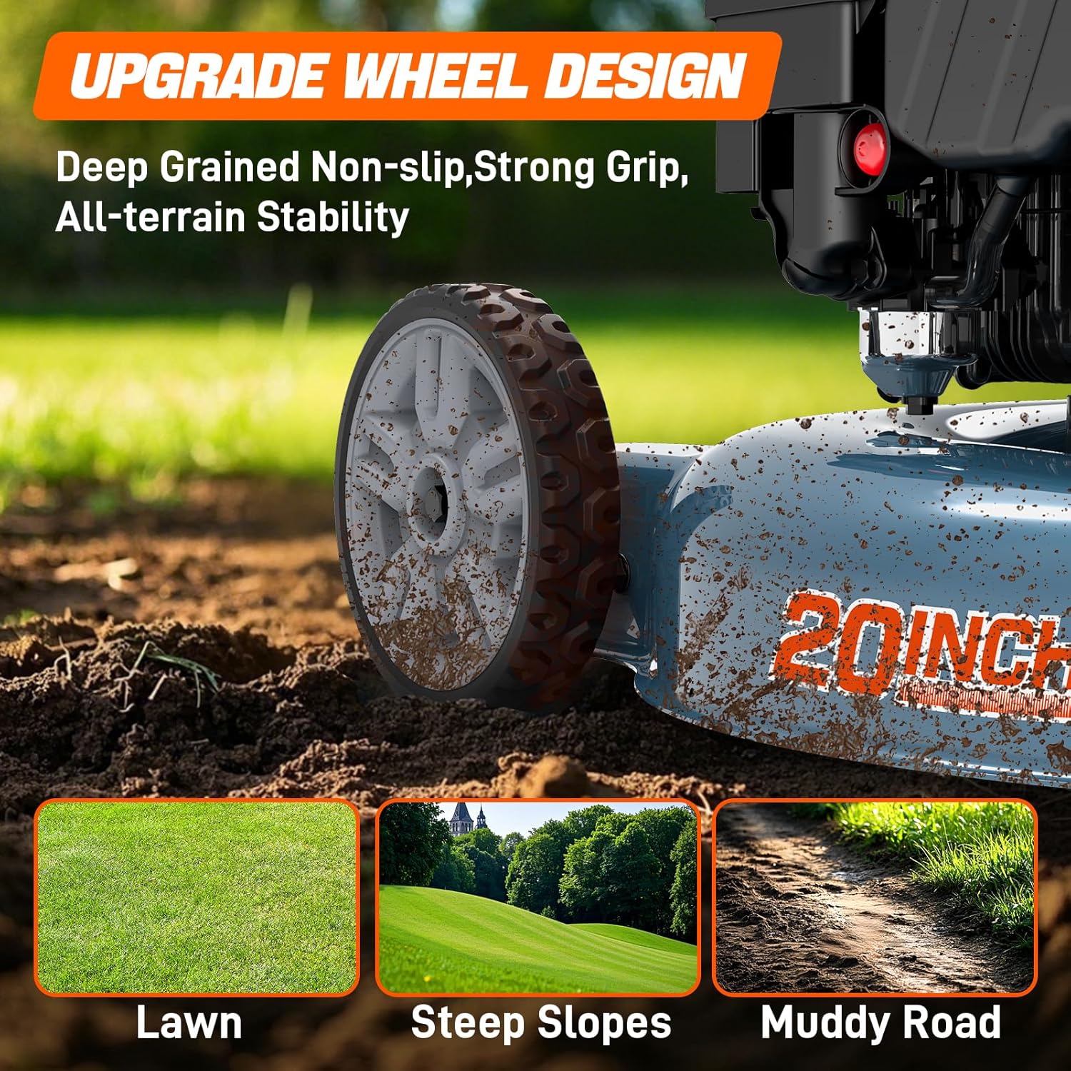 SENIX Lawn Mower, 20" 144 cc Push Mower Gas, 4-Cycle Engine Walk-Behind Push Lawn Mowers, 3 Position Height Adjustment for 1/4 Acre Small Yard Garden, cortadora de pasto SENIX Lawn Mower, 20" 144 cc Push Mower Gas, 4-Cycle Engine Walk-Behind Push Lawn Mowers, 3 Position Height Adjustment for 1/4 Acre Small Yard Garden, cortadora de pasto - Image 6