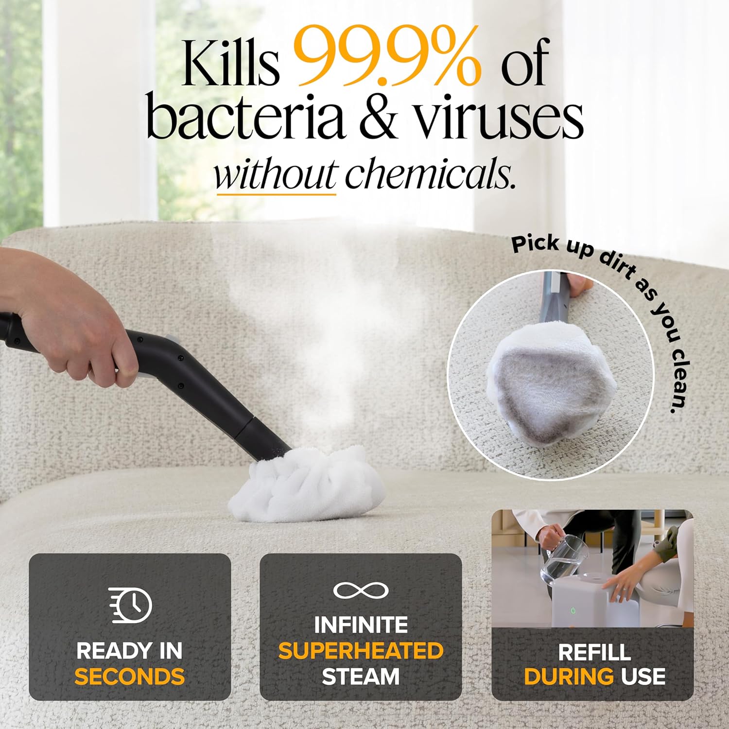 Dupray Neat Plus Steam Cleaner, Multipurpose Steamer for Floors, Grout & Upholstery, Chemical-Free Cleaning, Fast Heat-Up, 40-Piece Accessory Kit Dupray Neat Plus Steam Cleaner, Multipurpose Steamer for Floors, Grout & Upholstery, Chemical-Free Cleaning, Fast Heat-Up, 40-Piece Accessory Kit - Image 4