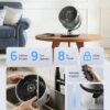 Dreo 16 Inch 25dB Quiet Smart Fans for Bedroom, DC Room Fan with Remote, 120°+120° Oscillating Fan, 6 Modes, 9 Speeds, 12H Timer,Works Alexa/Google/WiFi/Voice Control, Silver, Oversize (DR-HAF004S)