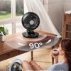 DREO Smart Fan for Bedroom, Powerful 85 ft Airflow, 12 Inches, Desk Fans in 20dB Quiet, 90°+90° oscillating fans, App/Voice Control, 9 Speeds & 8/12H Timer for Home Office Dorm