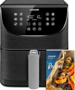 COSORI Pro Gen 2 Air Fryer 5.8QT, Upgraded Version with Stable Performance & Sleek New Look, 13 One Touch Functions, 100 Paper & 1100 Online Recipes, Dishwasher-Safe Detachable Square Basket, Black