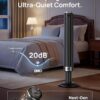 DREO Smart Tower Fan for Bedroom, 40”-45” Adjustable Height, 28 ft/s Velocity, DC Motor, 9 Speeds, 4 Modes, 90°Oscillating, Standing Fan, 20dB Quiet, 12H Timer for Home, Office, Google/Alexa, Black