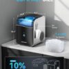 EUHOMY Smart Nugget Ice Maker Countertop, Pebble Ice Maker Machine with APP/Alexa Control, 40lbs/24H, Ready in 7 Mins, Self-Cleaning, Portable Sonic Ice Makers with Hanging Ice Scoop for Home/Office