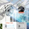VEVOR Wall Mount Fan, 20 in Wall Mounted Hanging Fan with Mist, IP44-rated Protection, 3-Speed, Long Airflow Distance, Adjustable Rotation Angle, Powerful for Industry, Commercial, Garage, Workshop