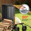 VEVOR 4 Cu.Ft 600LBS Poly Garden Cart Dump Wagon, 4 Wheel Heavy Duty Wheelbarrow with 10" Flat Free Tires, Yard Cart Dump Wagon with Quick-Release System VEVOR 4 Cu.Ft 600LBS Poly Garden Cart Dump Wagon, 4 Wheel Heavy Duty Wheelbarrow with 10" Flat Free Tires, Yard Cart Dump Wagon with Quick-Release System