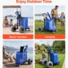 VEVOR Beach Cart with Large Wheels for Sand, 165 lbs Load Capacity, Heavy Duty Folding Beach Wagon with 12" Balloon Wheels, Storage Bag, 180° Adjustable Handlebar, Dolly for Camping Fishing Garden